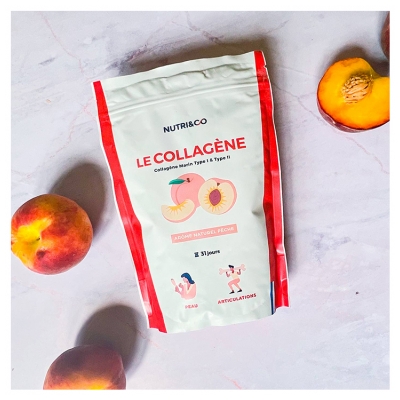 Nutri&Co Collagène Marin Type I & II Arôme Pêche 190 g