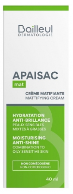 Apaisac Biorga Matující Krém Mat 40 ml (spotřebujte nejlépe do 30/11/2026)