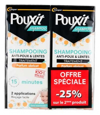 Pouxit Tota shampoon ja saivareiden vastainen pakkaus 2 x 200 ml Erikoistarjous