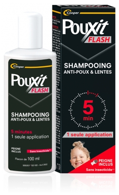 Pouxit Flash Anti-Poux et Lentes Shampoing Traitement 2 x 100 ml Offre Spéciale