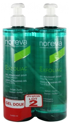 Noreva Exfoliac Gentle Foaming Gel 2 x 400ml (best before 30/11/2026)