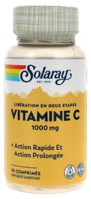 Solaray Vitamina C 1000 mg 30 Compresse (da consumarsi preferibilmente entro il 30/11/2026)