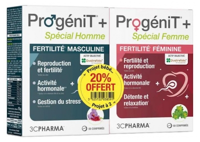 3C Pharma ProgéniT+ 60 Compresse per Uomo + 60 Compresse per Donna (da consumarsi preferibilmente entro il 01/12/2026)