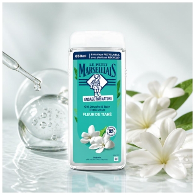 Le Petit Marseillais Gel Douche & Bain Extra Doux Fleur de Tiaré 650 ml