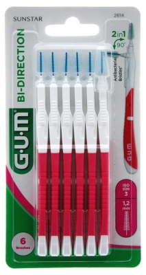 GUM Bi-Direction 6 Brossettes - Modèle : 2614 : 1,2 mm