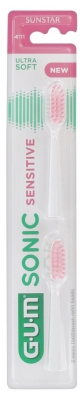 GUM Sonic Sensitive 2 Cabeças de Escova Ultra Suaves 4111