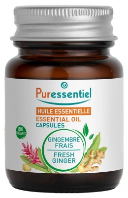 Puressentiel Óleo Essencial Gengibre Fresco (Zingiber officinale) Bio 60 Cápsulas (a consumir de preferência antes de 30/10/2026)