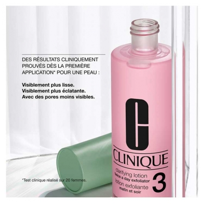 Clinique Lotion Exfoliante Etape 2 Matin et Soir Peau Mixte à Grasse Recharge 400 ml