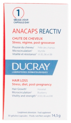 Ducray Anacaps Reactiv Chute de Cheveux Réactionnelle 30 Gélules