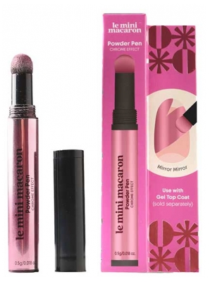 Le Mini Macaron Pincel Pó de Unhas Efeito Cromado 0,5 g - Tonalidade: Revolução Rosa