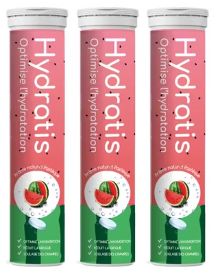 Hydratis Lot de 3 x 20 Pastilles Effervescentes - Arôme : Pastèque