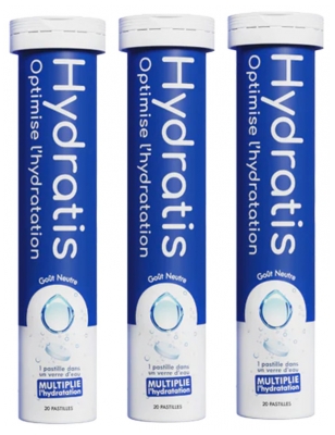 Hydratis Lot de 3 x 20 Pastilles Effervescentes - Arôme : Neutre