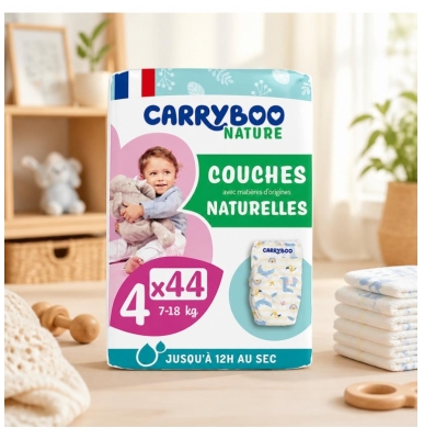 Scutece Naturale cu Model Carryboo Nature 44 Scutece Mărimea 4 (7-18 kg)