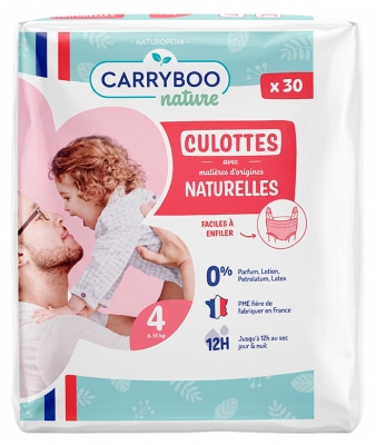 Carryboo Fraldas Naturais 30 Fraldas-Calças Tamanho 4 (8-15 kg)