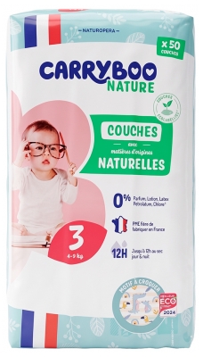 Carryboo Nature Motif Diapers 50 Diapers Size 3 (4-9Kg)