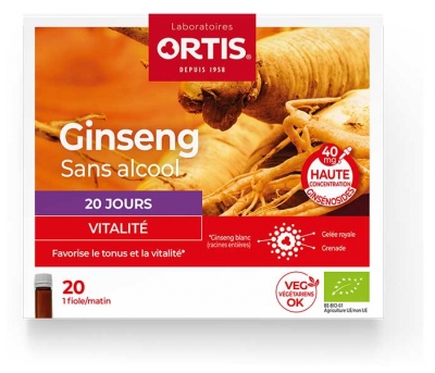 Ortis Ginseng Organic Vitality 20 Fiale