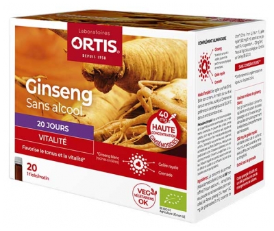Ortis Ginseng Organic Vitality 20 Fiale