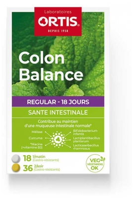 Ortis Colon Balance Regular 18 Compresse del Mattino + 36 Compresse Della Sera