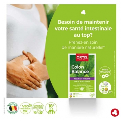 Ortis Colon Balance Regular 18 Comprimés Matin + 36 Comprimés Soir