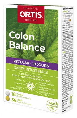 Ortis Colon Balance Regular 18 Compresse del Mattino + 36 Compresse Della Sera
