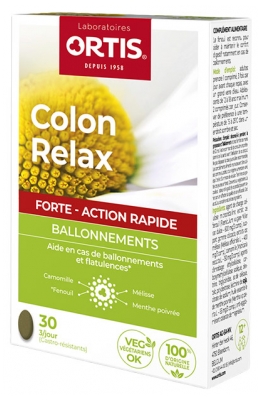 Ortis Colon Relax Forte Inchaço 30 Comprimidos