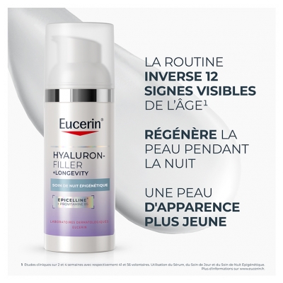 Eucerin Hyaluron-Filler + Longevity Soin de Nuit Epigénétique 50 ml