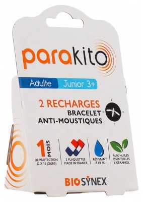 Parakito Pulsera Antimosquitos 2 Recambios (consumir preferentemente antes del 31/10/2026)