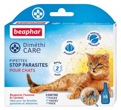 Beaphar Dimethicare Loishäätö Kissat 6 Pipettiä (parasta ennen 23/11/2026)