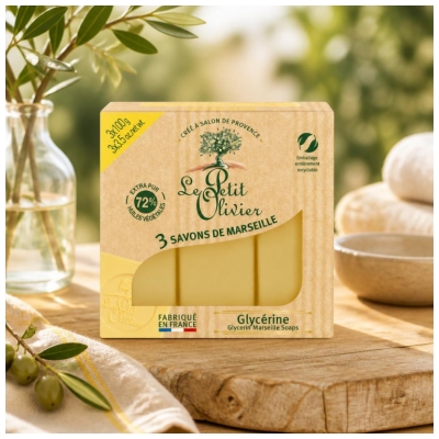 Le Petit Olivier Marseille Glycerin Soap 3 x 100 g