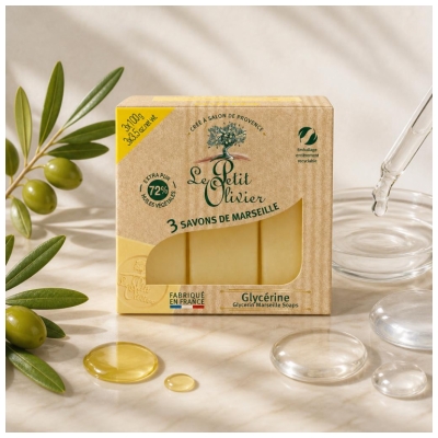 Le Petit Olivier Marseille Glycerin Soap 3 x 100 g