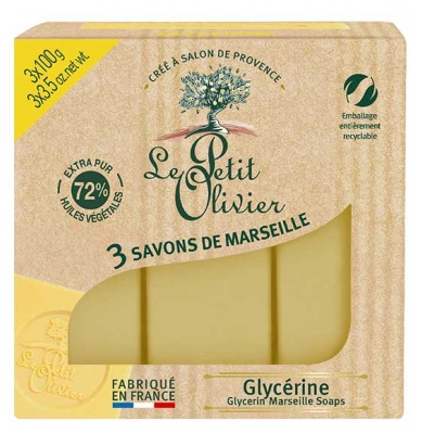 Le Petit Olivier Marseille Glycerin Soap 3 x 100 g