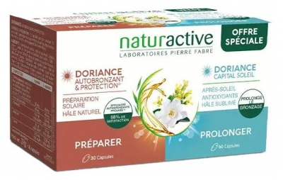 Naturactive Doriance Paštonējošais & Aizsardzība 30 kapsulas + Saules Kapitāls 60 kapsulas (ieteicams izlietot līdz 01/11/2026)
