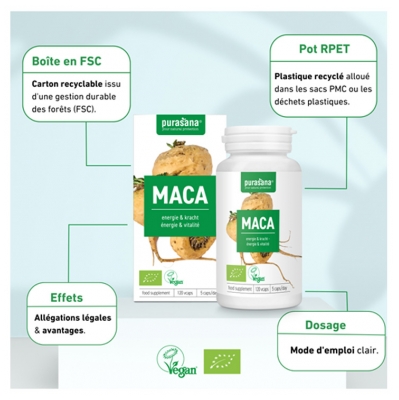Purasana Maca Bio 120 Gélules