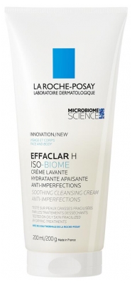 La Roche-Posay Effaclar H Iso-Biome Crème Lavante Hydratante Apaisante 200 ml (à consommer de préférence avant le 30/11/2026)