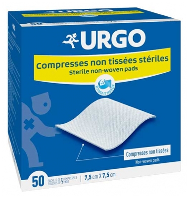 Urgo Comprese Sterile 7,5 x 7,5 cm 50 Pachete a câte 2 Comprese Nețesute