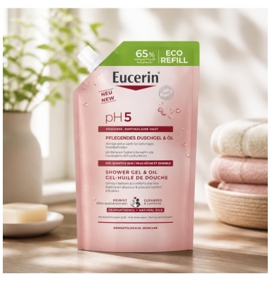 Eucerin pH5 Dušo želė-aliejus Eco-papildymas 400 ml