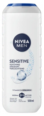 Nivea Men Sensitive Gel Douche Apaisant 3en1 Corps Visage et Cheveux 500 ml
