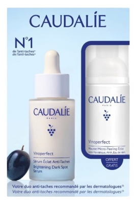 Caudalie Vinoperfect Siero Illuminante Anti-Macchie 30 ml + Schiuma Micro-Peeling Illuminante 50 ml In Omaggio