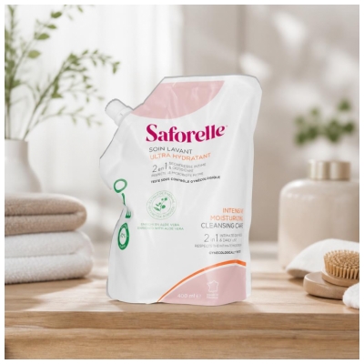 Saforelle Ultra Drėkinamasis Prausimosi Skystis Pakuotė Pildymas 400 ml