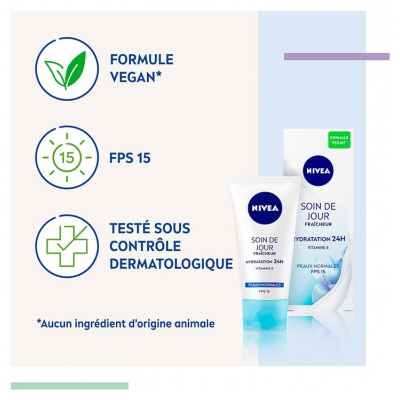 Nivea Soin de Jour Fraîcheur Hydratation 24H Peaux Normales SPF15 50 ml