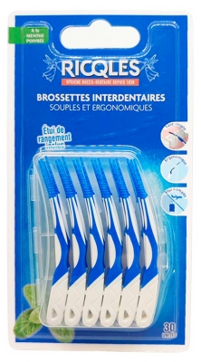 Ricqlès Brossettes Interdentaires Souples et Ergonomiques 30 Unités