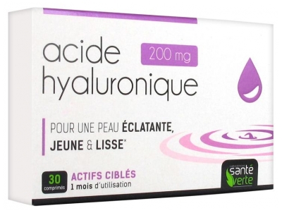 Santé Verte Acide Hyaluronique 200 mg 30 Comprimés (à consommer de préférence avant le 30/11/2026)