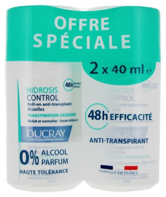 Ducray Hidrosis Control Roll-On Antiperspirant Podpaží Balení 2 x 40 ml