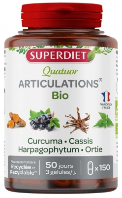 Superdiet Quatuor Curcuma Articulations Bio 150 Capsules