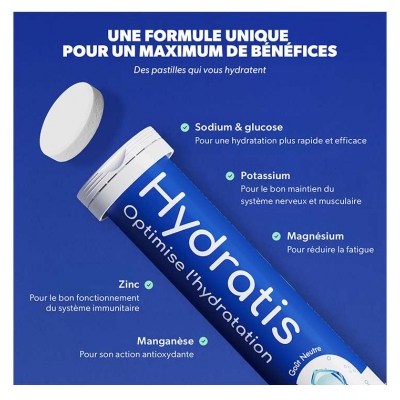 Hydratis Solution d'Hydratation Lot de 2 Tubes de 20 Pastilles Effervescentes