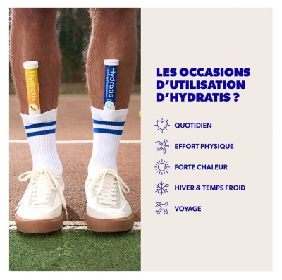 Hydratis Solution d'Hydratation Lot de 2 Tubes de 20 Pastilles Effervescentes - Goût : Pêche / Cerise