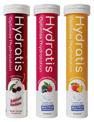 Hydratis Solution d'Hydratation Lot de 3 Tubes de 20 Pastilles Effervescentes