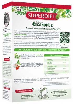 Superdiet Quatuor Thé Vert Minceur Bio 20 Ampoules