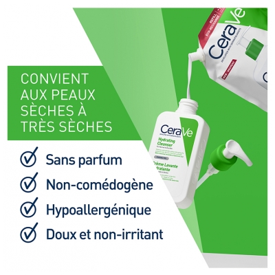 CeraVe Crème Lavante Hydratante Éco-Recharge 473 ml