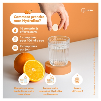 UPSA Hydrafizz Hydra+Sport 16 Comprimés Effervescents